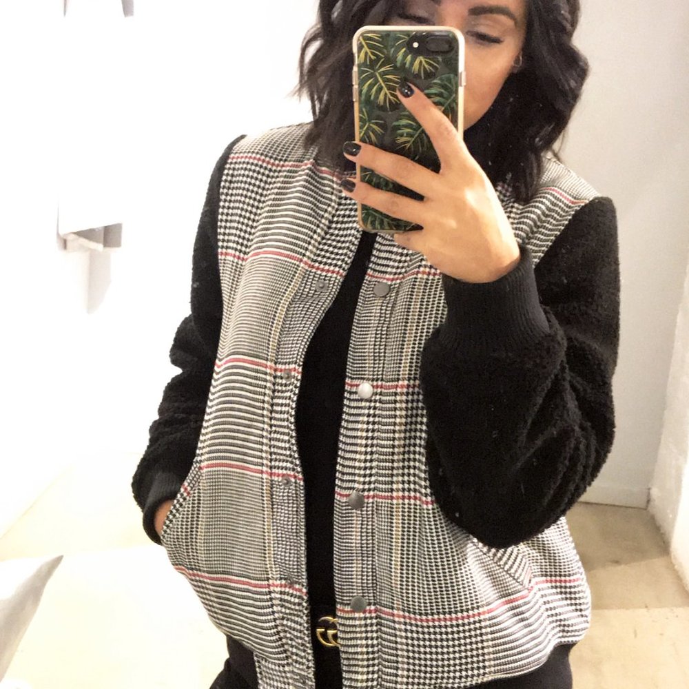 Fifth Label Houndstooth Bomber Jacket Size S